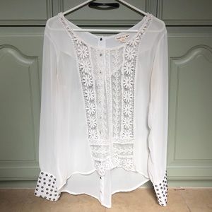 Double Zero Sheer White Top size M